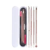 4Pcs/Set Acne Blackhead Removal Needles Stainless Pimple Spot Comedone Extractor Cleanser Beauty Face Cleaning Care Tools