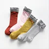 Ruffle baby knee socks ribbed knitted baby stockings cotton bowknot girl toddler baby knee high socks