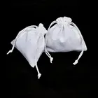 Organic Off white Linen Pouch Bag, ECO Drawstring Bag For Make Up ( Foundation,Powder, Blush)