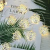 3D Iron Carved heart model led string lights room party atmosphere fairy lamp children's favorite christmas string light
