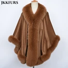 Fashion Luxury Windproof Women Real Fur Poncho Ladies Fox Fur Shawls