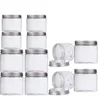 30ml 50ml 100ml 120ml Clear Plastic Jars with Silver Metal Lids PET Food Safe Stackable Transparent Storage Container
