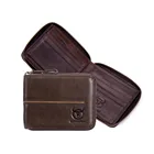 HOT SALE Horizontal multi-card card clip zipper driving license cowhide men leather wallet