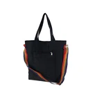 Promotion Cotton Canvas Tote Bag With Single Rainbow Shoulder Strap
