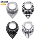 Factory Good Quality 100% Organic Cotton Cute Cartoon Printed Bandana Drool Custom Design Baby Bibs