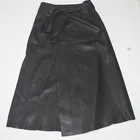 2019 Latest New Fashion Women Long Lace-Up Genuine Leather Skirt