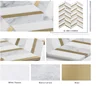 Premium Italy Carrara White Marble Stone Tiles mix Gold Foil Metal Mosaic Tiles for Wall Decor