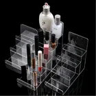Clear acrylic Multi tiers A5 A6 transparent wallet cosmetic products holder display stand custom sizes