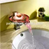 Professional manufacture stainless steel sink led light electric basin waterfall faucet