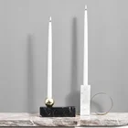 Household Minimalist Soft Decoration Gold Tealight Geometric Pillar Marble Handicraft Tabletop Candle Holder