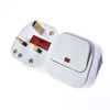 wholesale UK type G wiring plug 3 pins electrical power plug adapter white with fused 13A and switch and red Indicator light