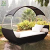 Relax balcony outdoor rattan round day bed with canopy