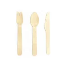 Eco friendly natural wood fork spoon knife set wooden cutlery