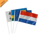 Promotion Logo Printing One Or Double Sides Printing Printed Hand Shake Flag With Wood Or Plastic Pole