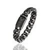 High Quality Vintage Black Stainless Steel Fashion Rhombus Thick Chain Link Mens Bracelet Designs