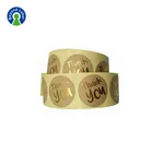 Gold Foil Printing Vinyl Label Sticker Custom Heart Shape Thank You Stickers For Packing