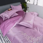 Luxury Hotel Cotton Embroidery Silk Bedding Set Bed Sheets