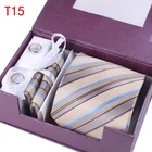 Tie Gift Tie Custom Classical Formal 100% Polyester Cufflink Tie And Handkerchief Gift Box Sets For Men