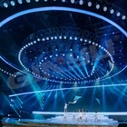 LED kinetic lighting with DMX cable winch for disco ball