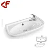 Bathroom ceramics wall hung basin with side faucet hold