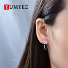 Elegant Fashion Jewelry 925 Sterling Silver Round Stone Earrings