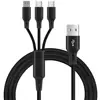 Best Selling Multi 3 in 1 USB Cable Fast Charging Nylon Weave Braided Android Micro USB Charge Cable 2.4A Type C USB Cable Cord