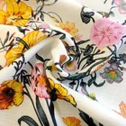woven screen printing 100% polyester linen chiffon linen look fabric