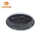 Blister sushi round tray plastic, disposable round tray with lid