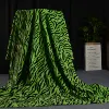 Green and Black Zebra Animal Print Velboa Plush Faux Fake Fur Fabric Polyester spandex fabric