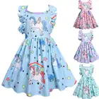 kids Clothes Summer Unicorn Children's Cotton Dresses Wholesale