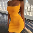 2019 Orange sexy night club wear bandage mini dress