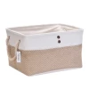 new arrival factory customized cotton linen EVA picnic handle baby clothing storage basket
