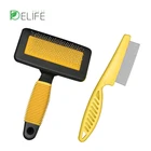 detangling pet needle hair removal stainless steel grooming brush hair trimmer row comb brush