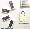 Mi light 2.4g led controller rf touch remote wireless wifi app ios android rgbw 4 zone led controller for led strip bulb