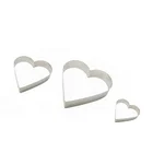 Multilayer Anniversary Birthday Cake Baking Mold,Stainless Steel Heart Molding Mousse Cake Rings(Heart-shape)