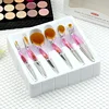 JLY best makeup tool line pink handle toothbrush shape make up brushes set high end personalized hair brush set
