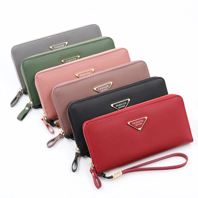 Howilath Fashion Long Zip Wallet - PU Leather Clutch Purse For Women With Custom Design Options