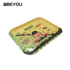 Beyou 360 * 295 mm Metal Serving Rolling Trays Wholesale Custom Metal Raw Rolling Tray For Herb Accessories