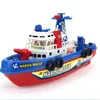 Electronic Boat U.S Fire Boat Auto Spray Water Seaport Work Boat Fire Fighting Ship with led Model electronic toys Hobbies
