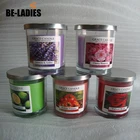 Wholesale natural soy wax material manual fragrance scented glass jar candle