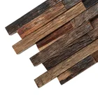 3D Art Vintage Wood Mosaic Mixed Wall Decorative Panel Mosaic Wallpaper