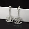 Vintage White Studs silver Earrings Rhinestones Dangle Charms Hoops For Women Girls