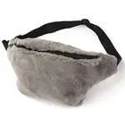 2019 fashionable rex rabbit fur waist bag custom logo real fur Fanny pack for women