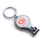 Fashion dropping plastic nail clippers key chain hangings, multi-functional bottle opener metal key chains