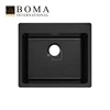 Black Square Drop-In Single Bowl Granite Composite Sink