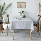 China wholesale decorative custom cotton linen fabric outdoor table covers grey dinning decor tablecloth