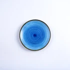 New Season Products Blue Glaze Handmade Ceramic Dinner Dish Plate