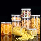 various size bpa free Food grade plastic pet Clear candy cans cookie container