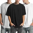 Wholesale Clothing Plain Raglan Sleeve Mens Oversize Hip Hop Long T-shirts Loose Collar Longline T shirt Men