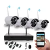 H.265 long range 4ch 1080P CCTV Security P2P WiFi IP Network DVR Combo kit System 4 Wireless back up outdoor IR Camera NVR Kit